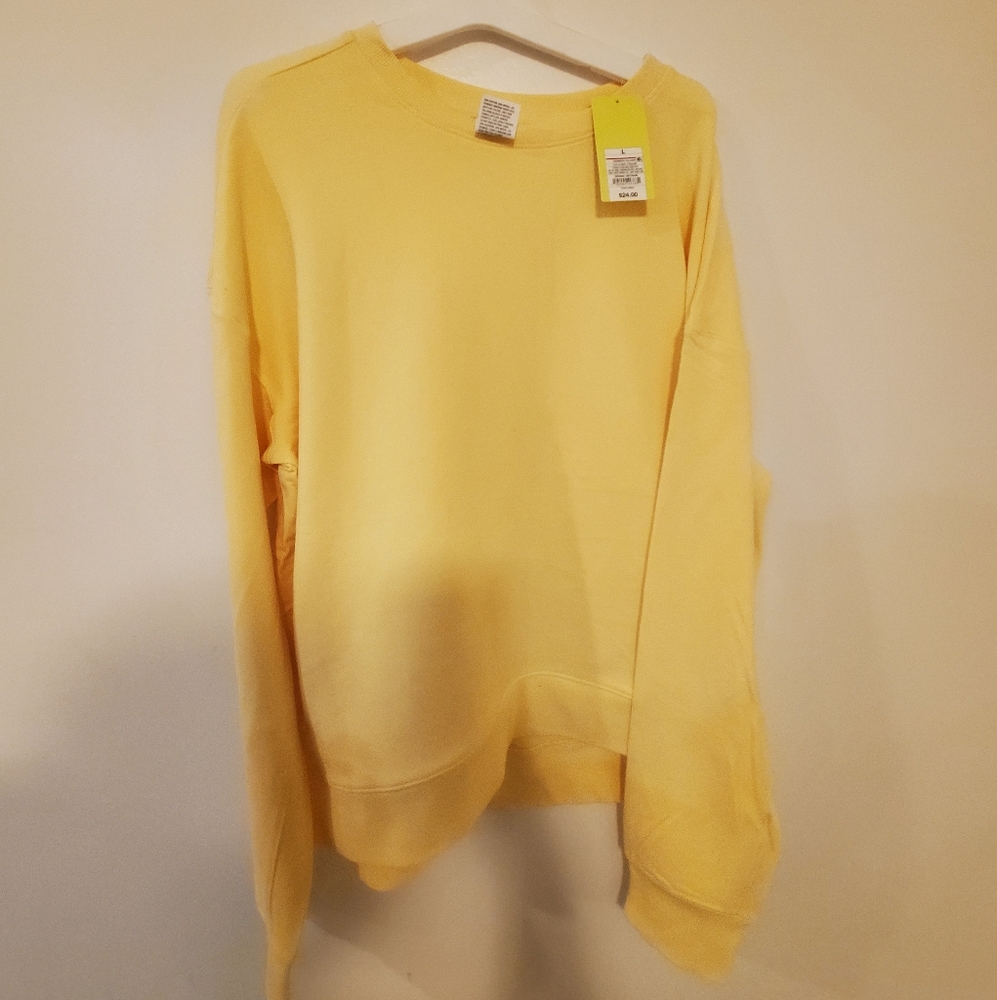 Women's All In Motion Crewneck Sweater - Yellow - Size L